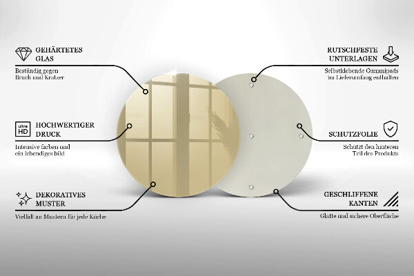 Planche à découper en verre Couleur beige