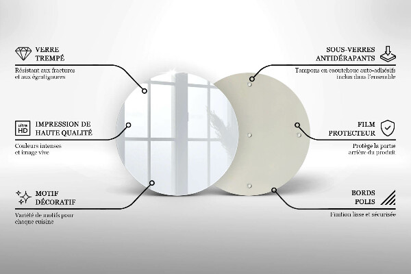 Planche à découper en verre couleur blanche