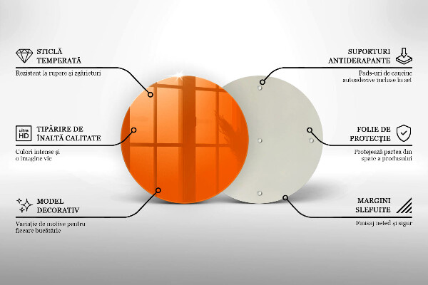 Planche à découper en verre couleur orange