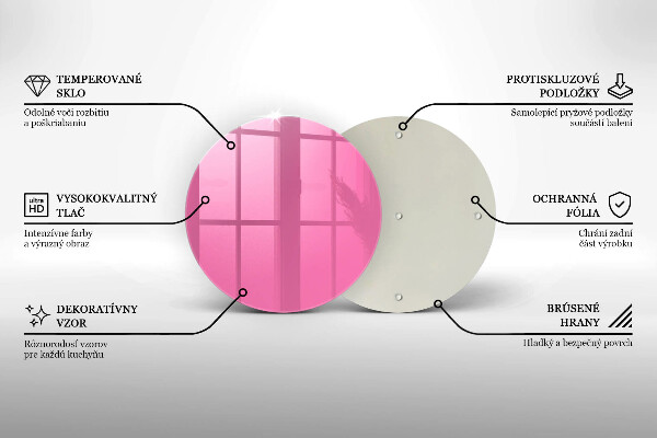 Planche à découper en verre Couleur rose