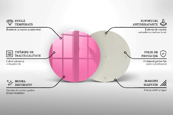 Planche à découper en verre Couleur rose