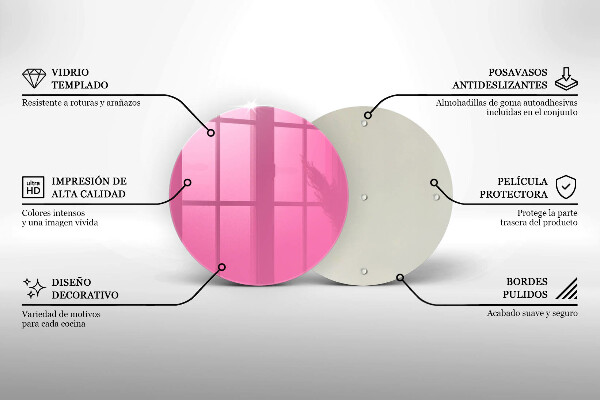 Planche à découper en verre Couleur rose
