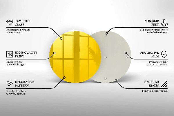 Planche à découper en verre Jaune