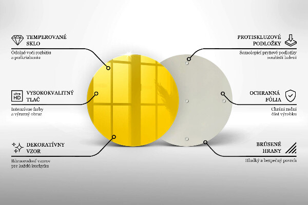 Planche à découper en verre Jaune