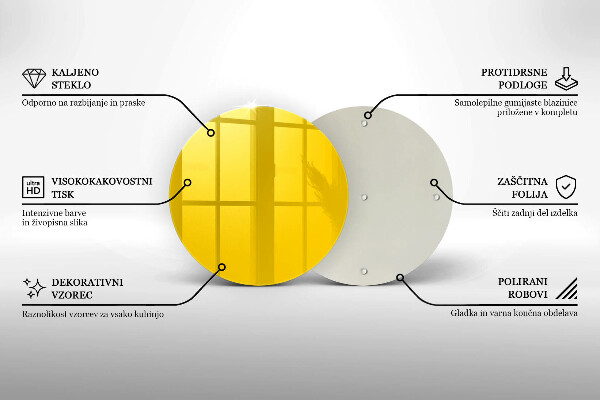 Planche à découper en verre Jaune