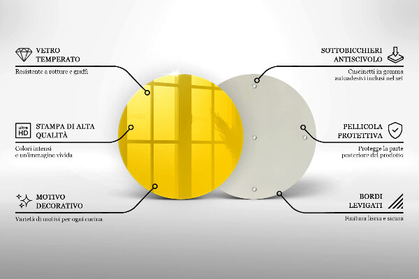 Planche à découper en verre Jaune