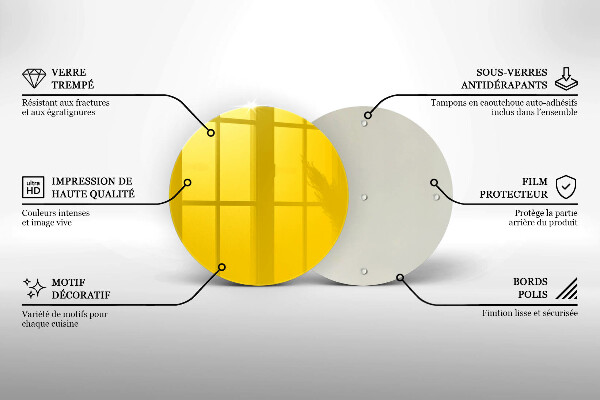 Planche à découper en verre Jaune