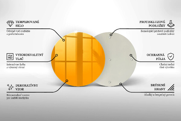 Planche à découper en verre Couleur jaune foncé