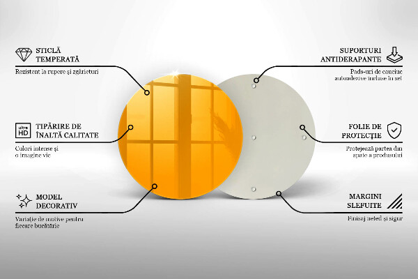 Planche à découper en verre Couleur jaune foncé