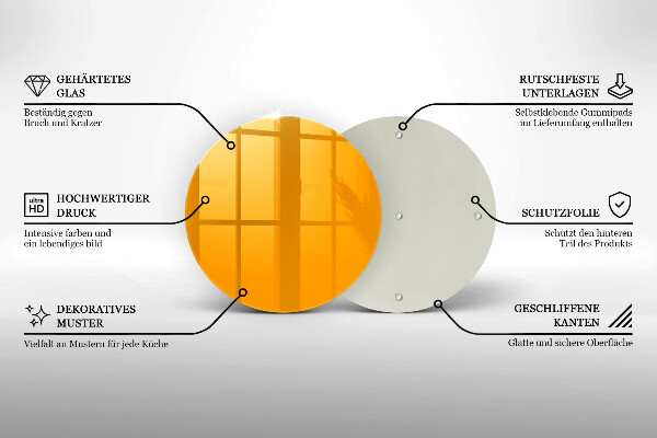 Planche à découper en verre Couleur jaune foncé