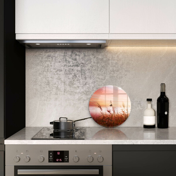 Protection plaque induction Paysage de champs d'herbe