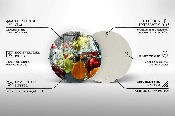 Protection plaque induction Fruits juteux dans l'eau