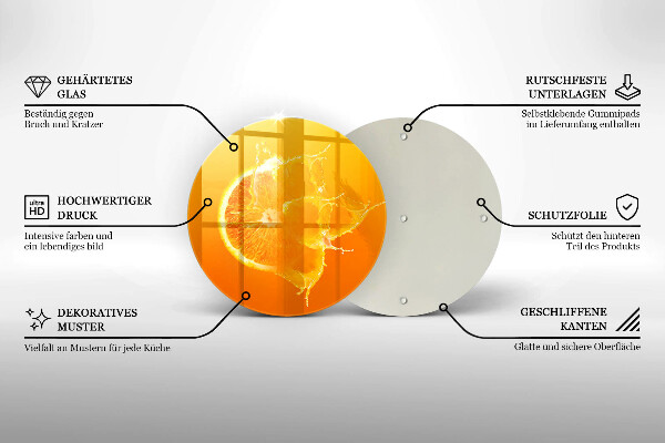 Protection plaque induction Fruit orange juteux