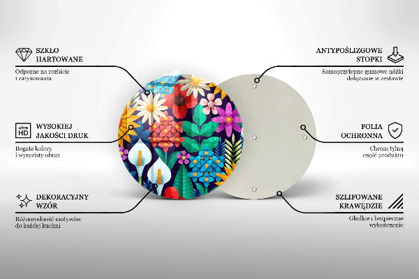 Protection plaque induction Illustration de prairie de fleurs