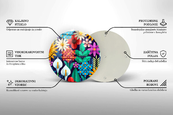 Protection plaque induction Illustration de prairie de fleurs