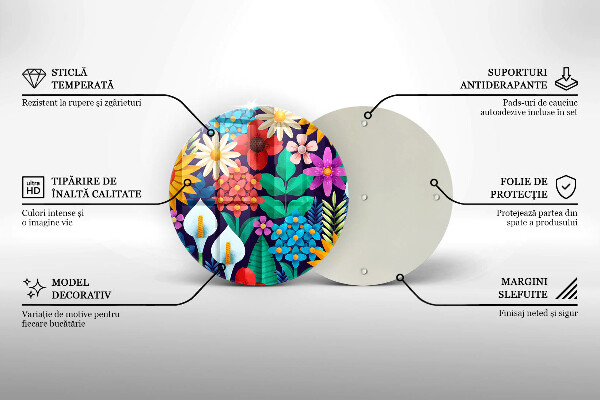 Protection plaque induction Illustration de prairie de fleurs