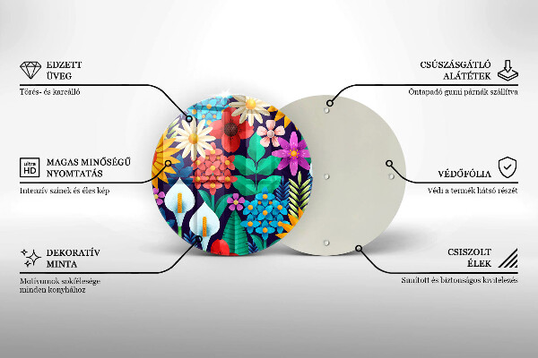 Protection plaque induction Illustration de prairie de fleurs