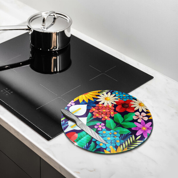 Protection plaque induction Illustration de prairie de fleurs