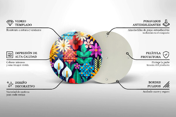 Protection plaque induction Illustration de prairie de fleurs