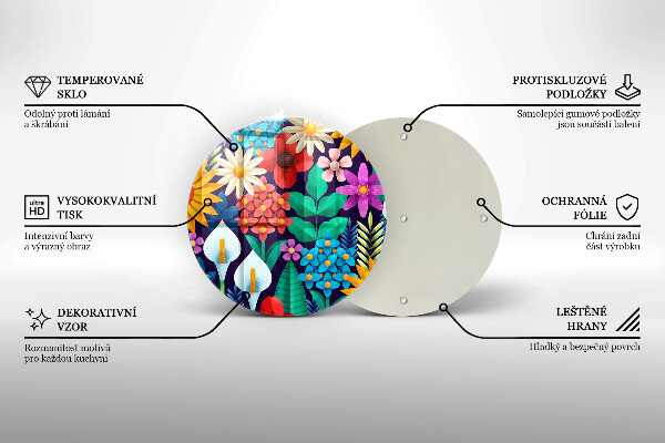 Protection plaque induction Illustration de prairie de fleurs