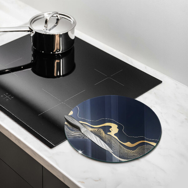 Protection plaque induction Lignes dorées abstraites