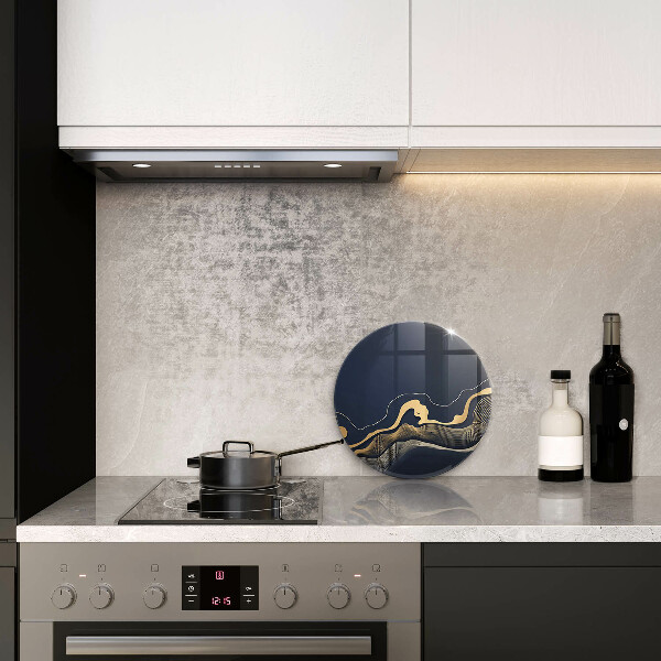 Protection plaque induction Lignes dorées abstraites