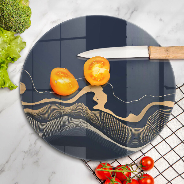 Protection plaque induction Lignes dorées abstraites