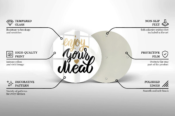 Protection plaque induction Inscription Enjoy your meal