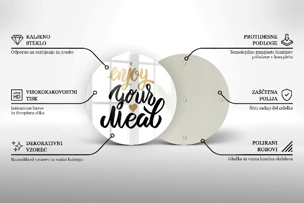 Protection plaque induction Inscription Enjoy your meal