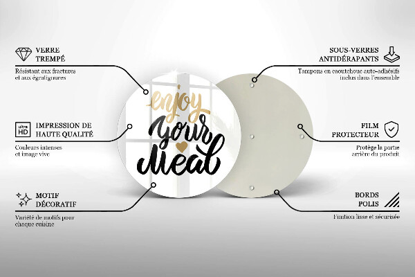 Protection plaque induction Inscription Enjoy your meal