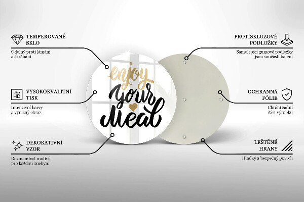 Protection plaque induction Inscription Enjoy your meal