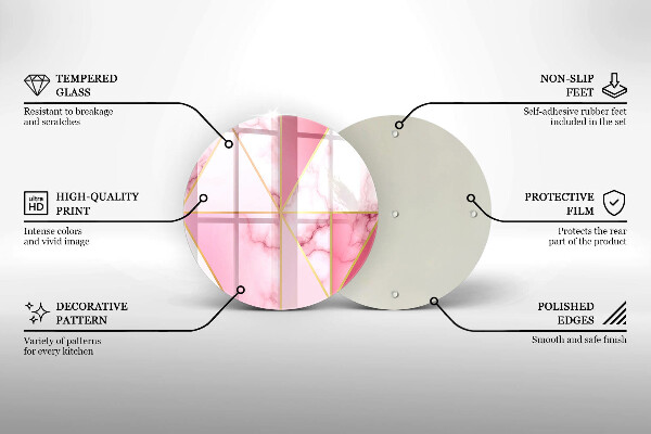 Protection plaque induction Marbre géométrique