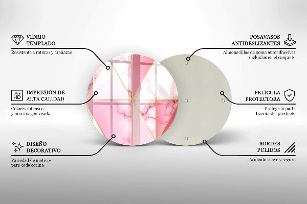 Protection plaque induction Marbre géométrique