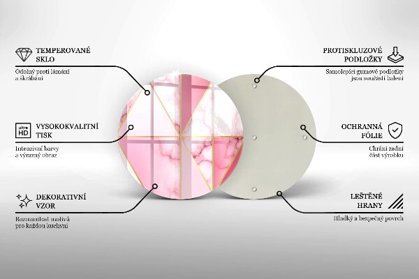 Protection plaque induction Marbre géométrique