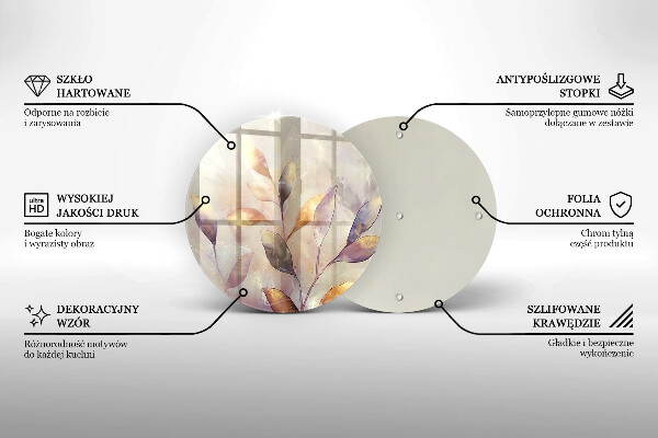 Protection plaque induction Feuilles de bohème peintes