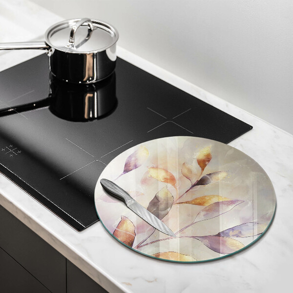 Protection plaque induction Feuilles de bohème peintes