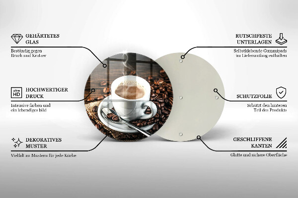 Protection plaque induction Tasse et grains de café
