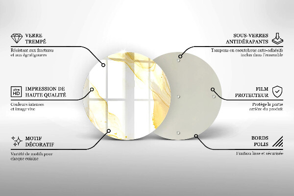 Protection plaque induction Abstraction dorée