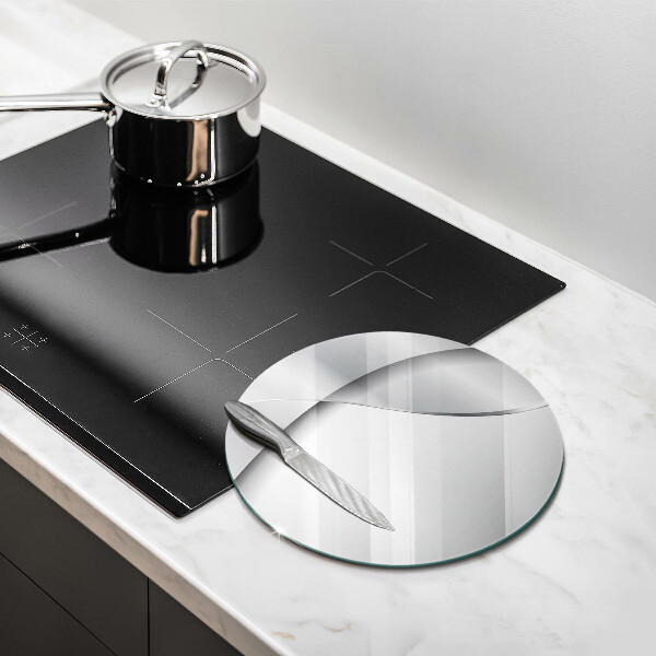 Protection plaque induction Abstraction en métal argenté