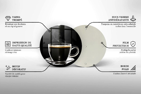 Protection plaque induction Un verre de café chaud