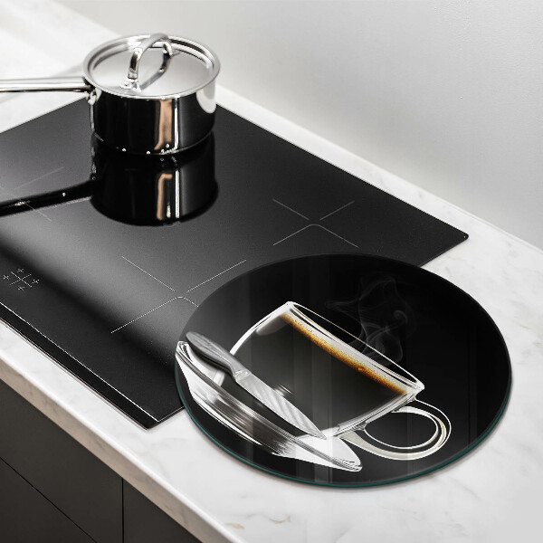 Protection plaque induction Un verre de café chaud