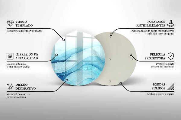 Protection plaque induction Vagues abstraites