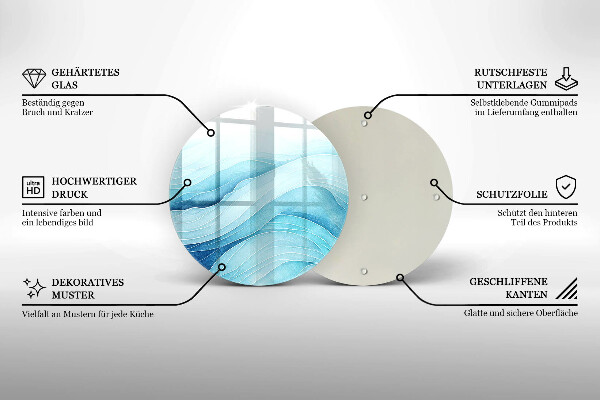 Protection plaque induction Vagues abstraites
