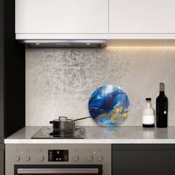 Protection plaque induction Marbre bleu et or