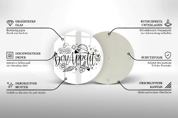 Protection plaque induction Inscription Bon Appetit