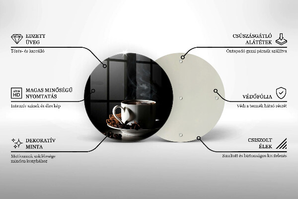 Protection plaque induction Une tasse de café chaud