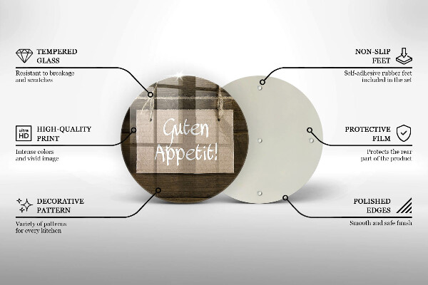 Protection plaque induction Inscription Guten Apetit sur les tableaux