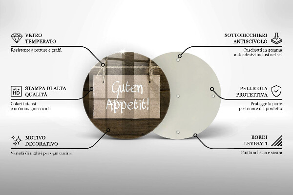 Protection plaque induction Inscription Guten Apetit sur les tableaux