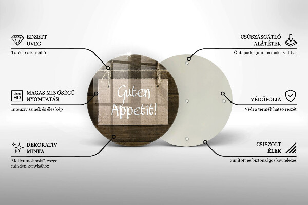 Protection plaque induction Inscription Guten Apetit sur les tableaux