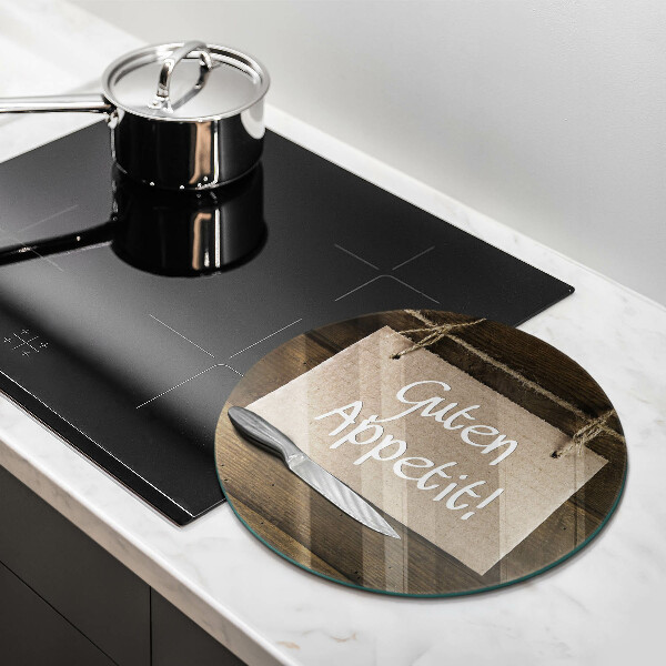 Protection plaque induction Inscription Guten Apetit sur les tableaux